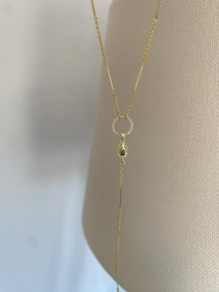 VIP Kolye yeşil taşlı